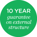 10 YEAR guarantee on external structure